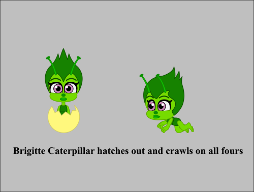 Brigitte-Caterpillar-hatches-out-and-crawls-on-all-fours